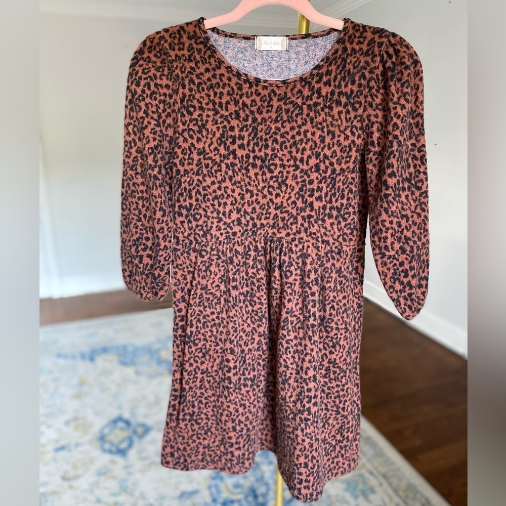 Altar’d State Leopard Print Dress Animal Wedding Warm Party Event Autumn Winter - Picture 2 of 6